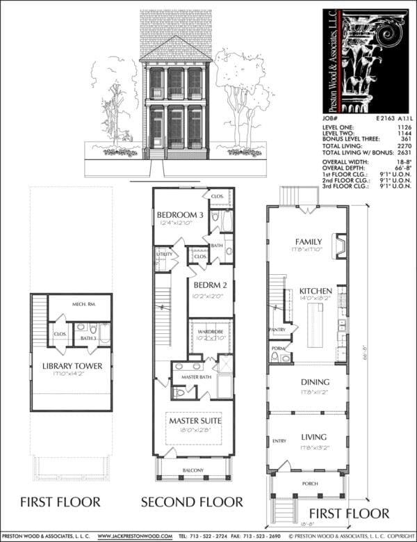 Townhouse Plan E2163 A1.1
