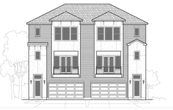 Duplex Townhouse Plan E1208 A2.1L & A2.2R