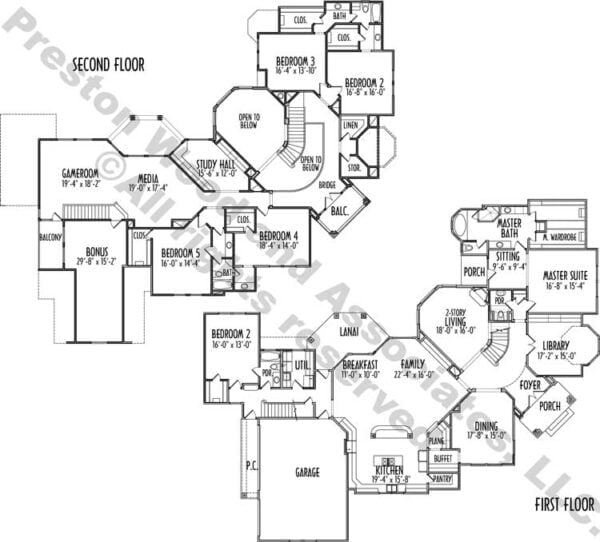 Two Story House Plan C8207