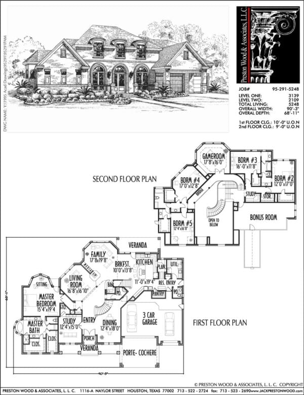 Two Story House Plan C5291