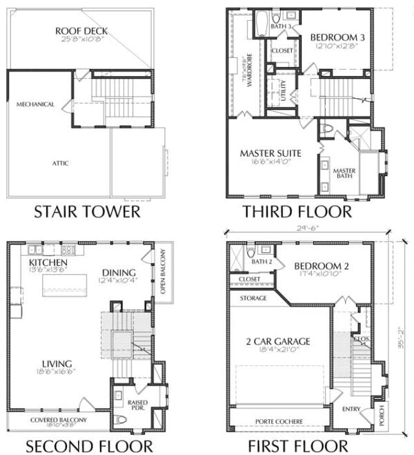 Townhouse Plan E3216 A1.1