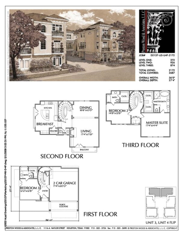 Townhouse Plan D2137 u3-u4F