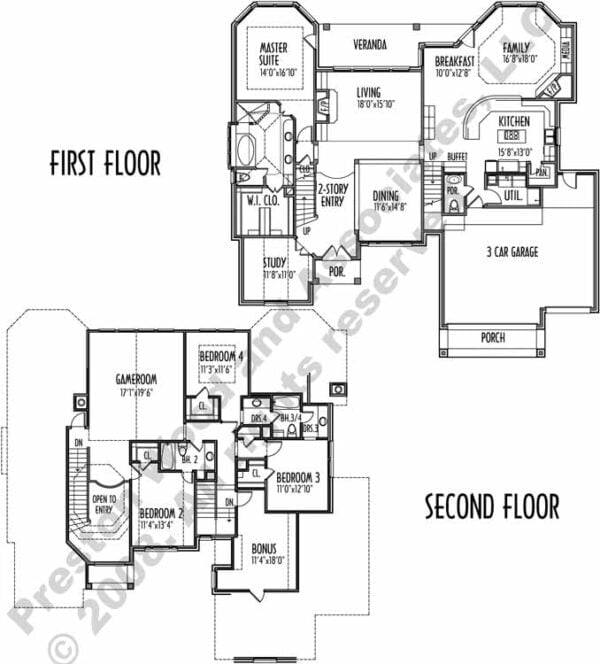 Two Story House Plan C8037
