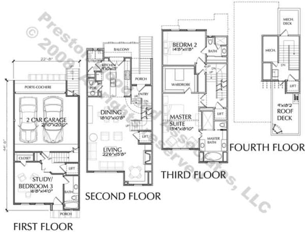 Townhome Plan D5182 Blanco