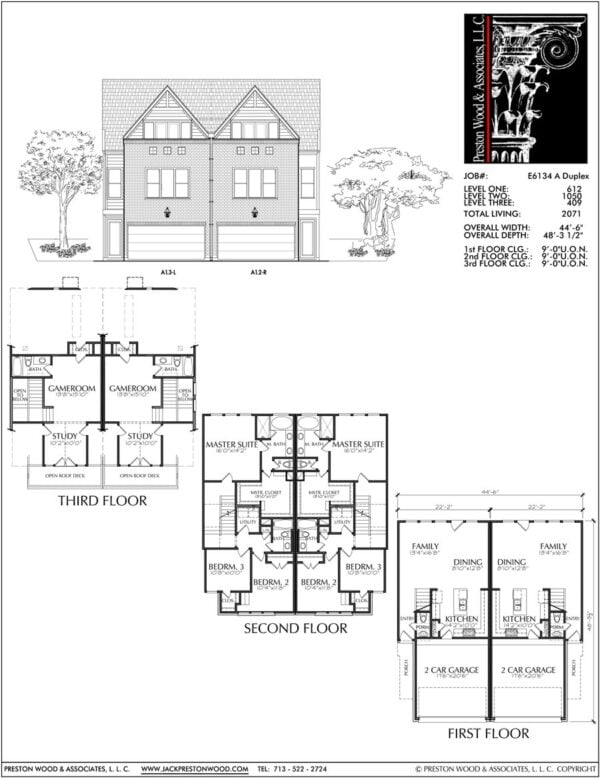 Duplex Townhouse Plan E6134