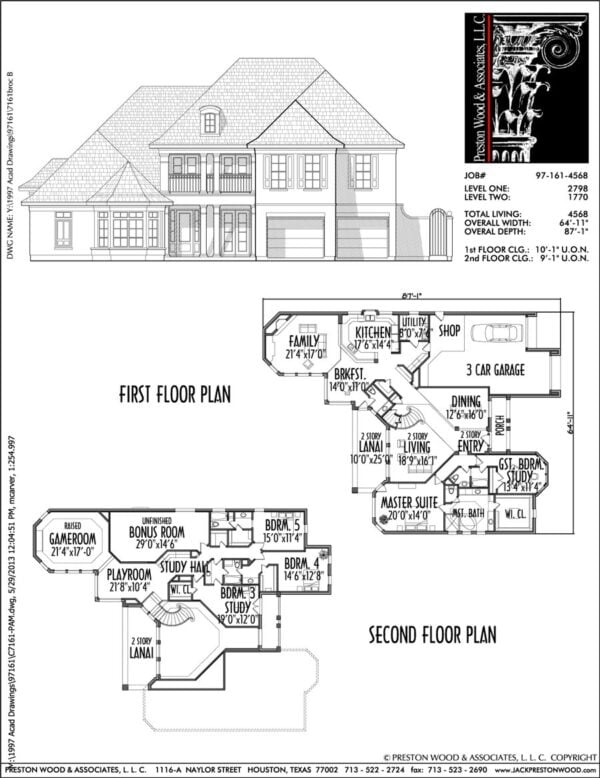 Two Story House Plan C7161