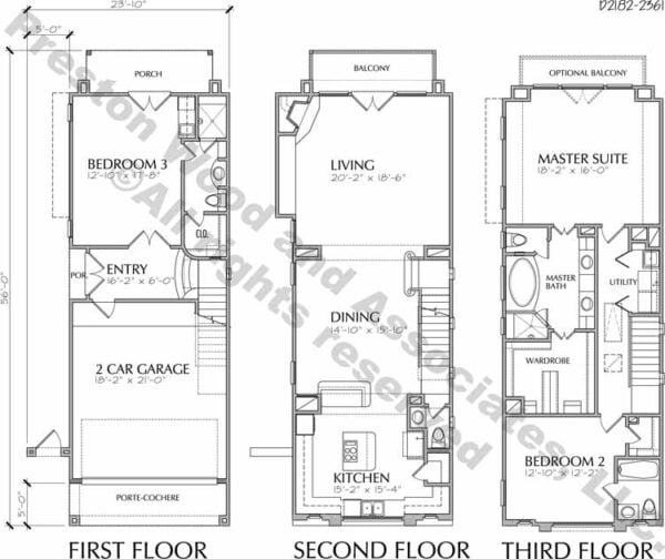 Townhouse Plan D2007 & D2182