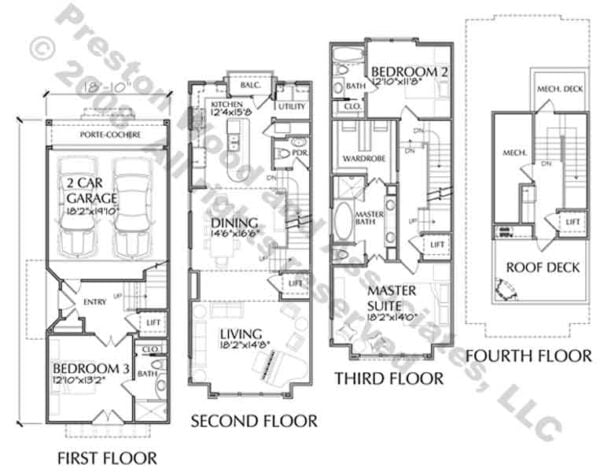 Townhome Plan D5182 Ventana