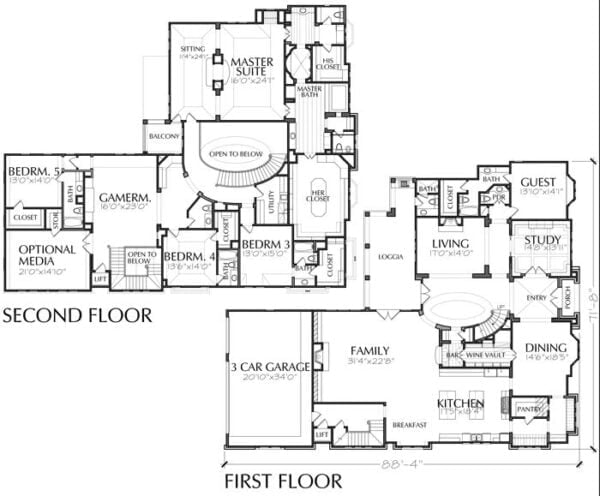 Two Story House Plan D5159