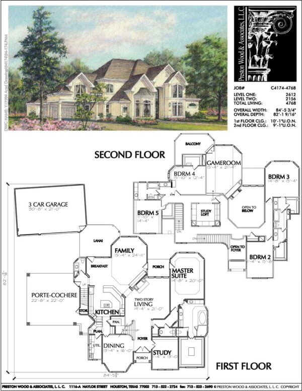 Country Style Home Plan C4174