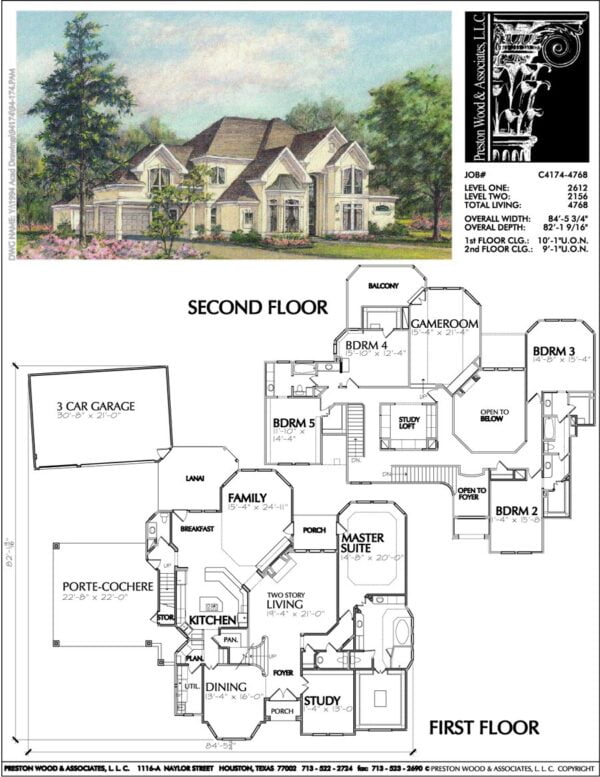 Country Style Home Plan C4174