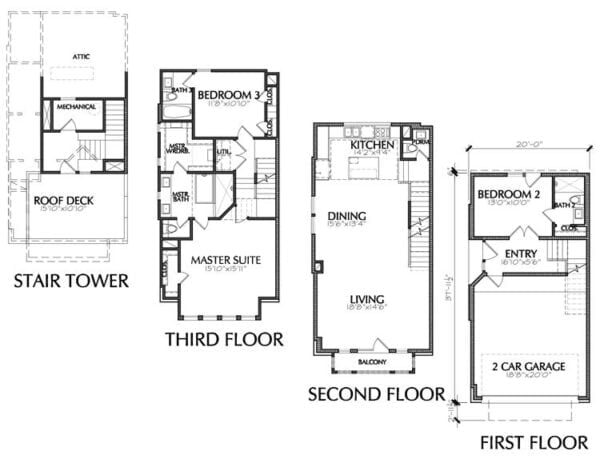 Townhouse Plan E2140 A2.1