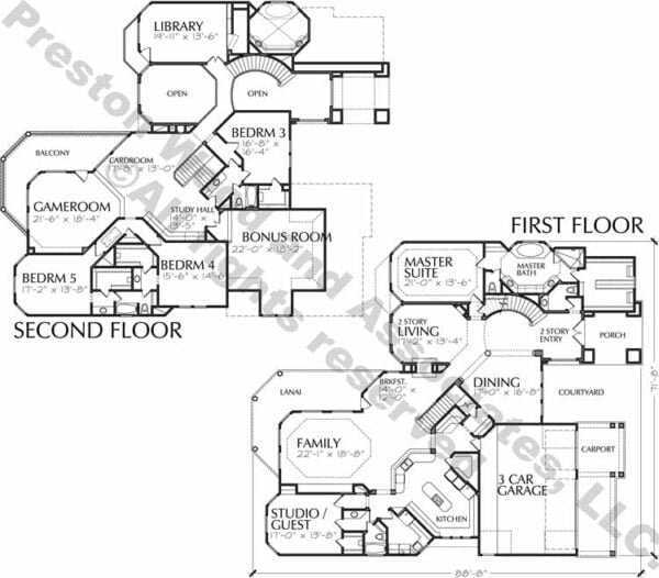 Two Story House Plan C9117