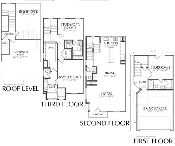 Townhouse Plan E1171 B1.1L