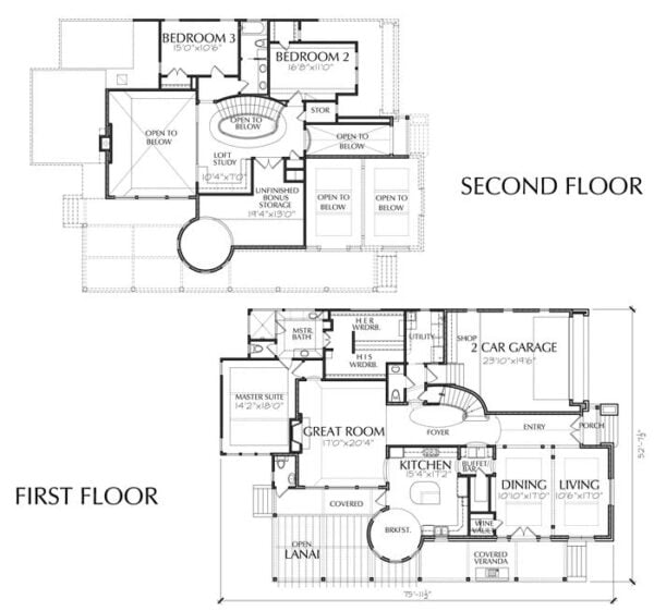 Two Story House Plan E1059