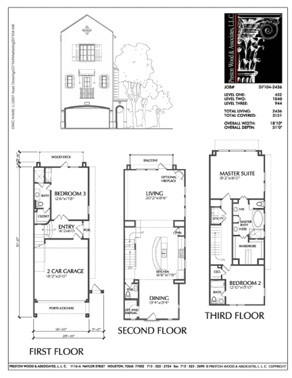 Townhouse Plan D7104 2436