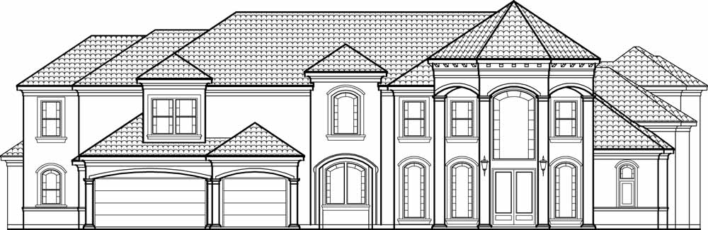 how to draw a 2 story house