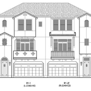 Duplex Townhouse Plan E2179 B1.1