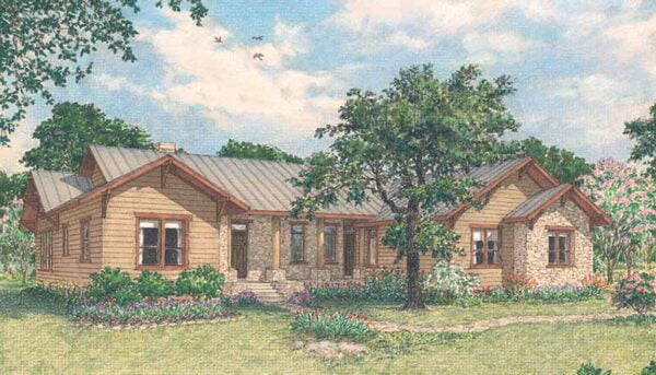 One Story Home Plan D1215