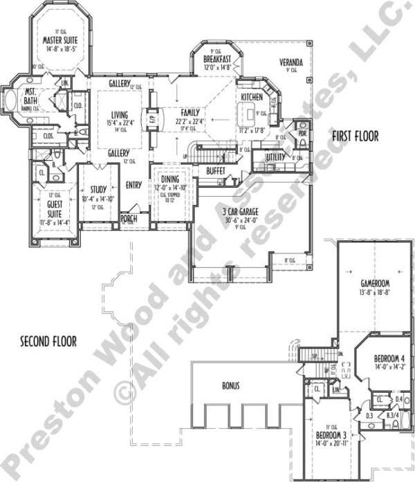 Two Story House Plan C8144