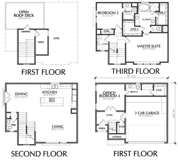 Townhouse Plan E2165 A1.1