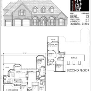 Two Story House Plan C7258