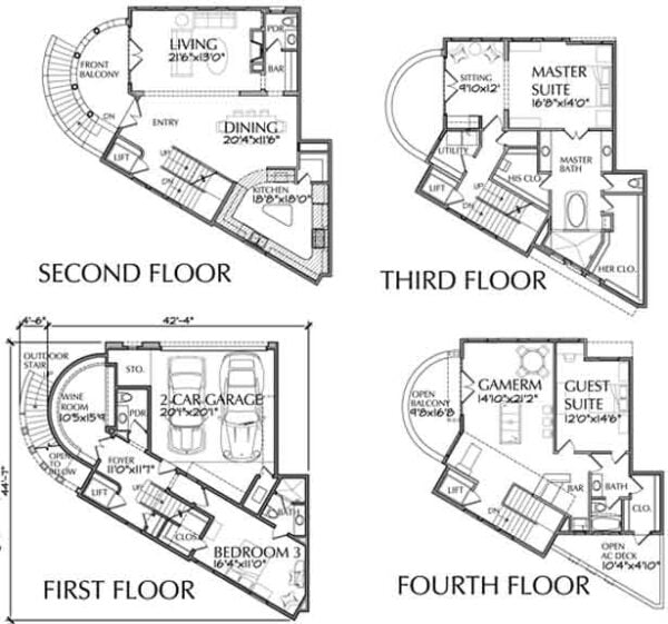 Townhome Plan D5182 Sidonia