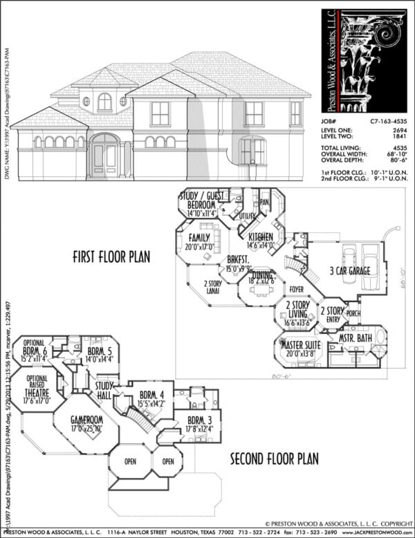 Two Story House Plan C7163