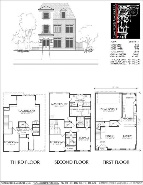 Townhouse Plan E1155 B1.1