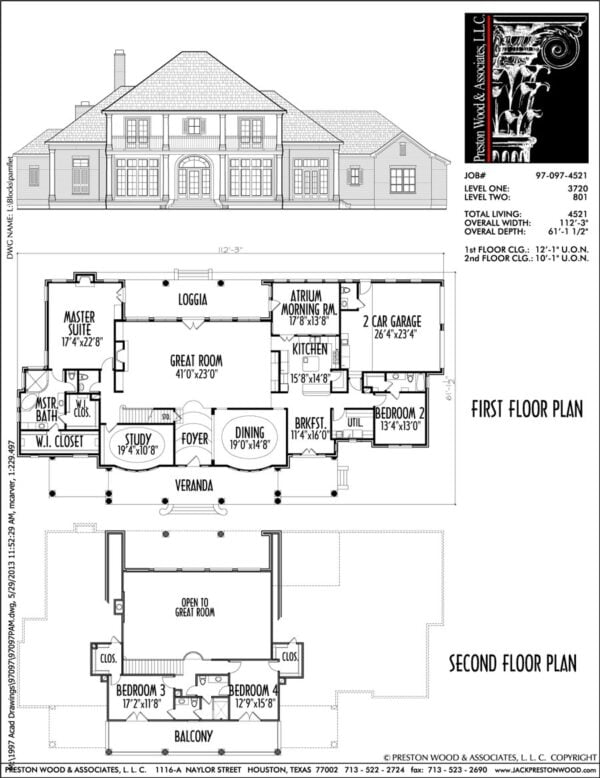 Two Story House Plan C7097