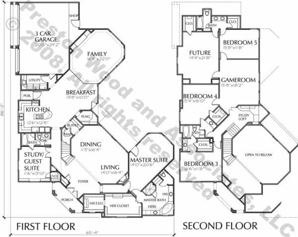 Two Story House Plan C6270 & C7069