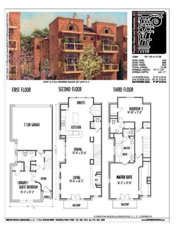 Duplex Townhome Plan aC9149 A