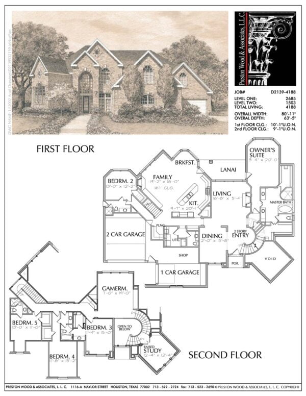 Two Story House Plan D2139