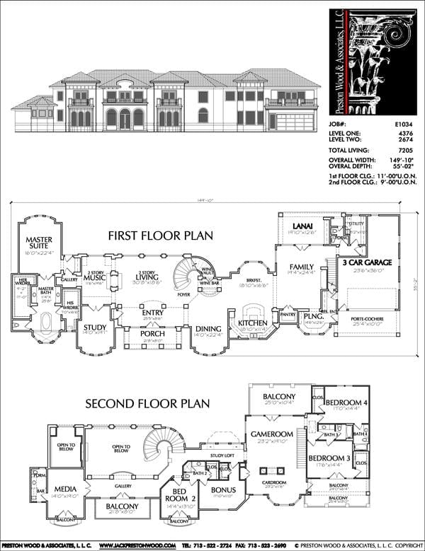 Two Story House Plan E1034