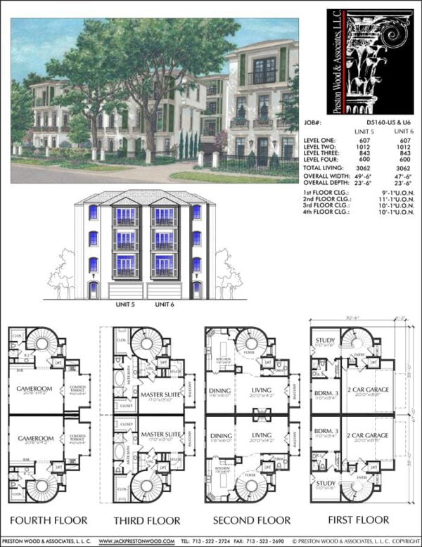Duplex Townhouse Plan D5160 u5&u6