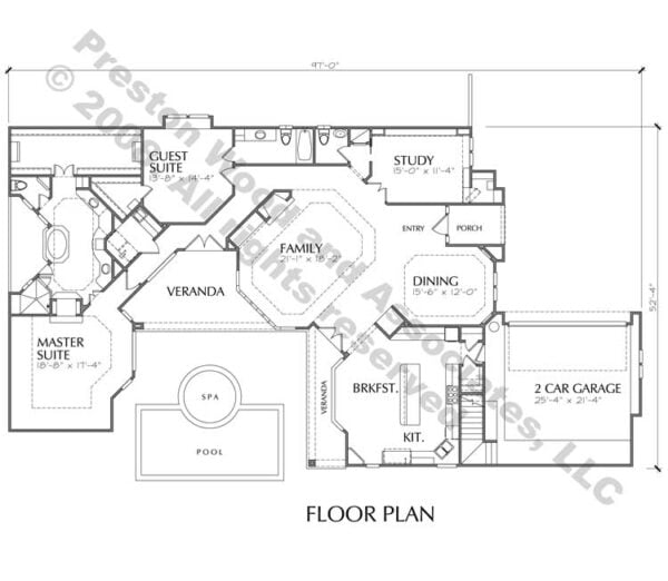 One Story Home Plan C7155
