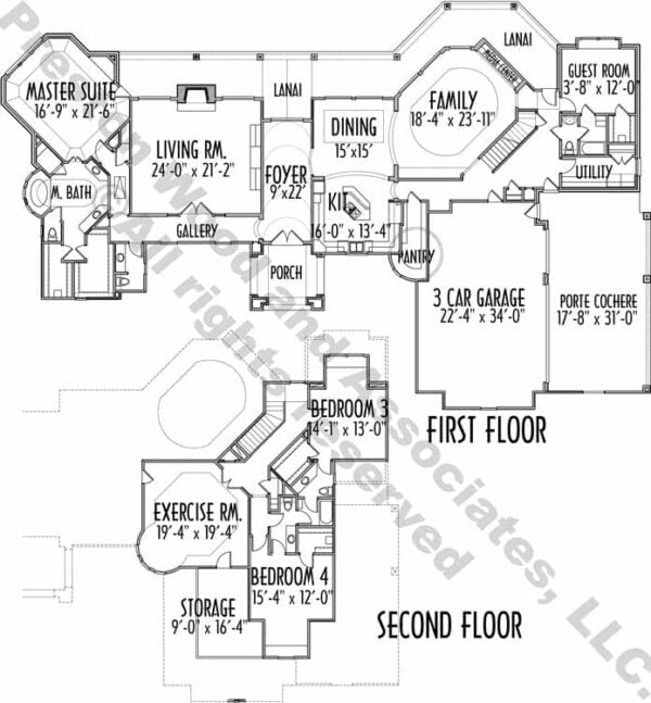 Two Story House Plan C7030