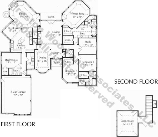 1 1/2 Story Home Plan C3132