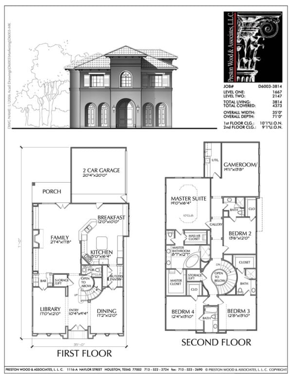 Two Story House Plan D6003