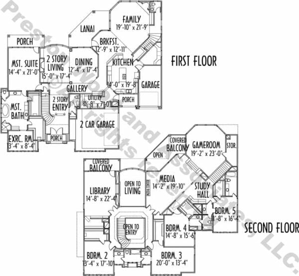 Two Story House Plan C7168