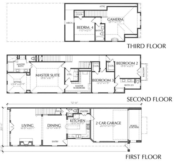 Townhouse Plan E2171 A1.1