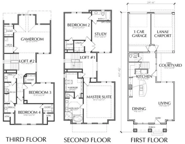 Townhouse Plan E2300 A1.1