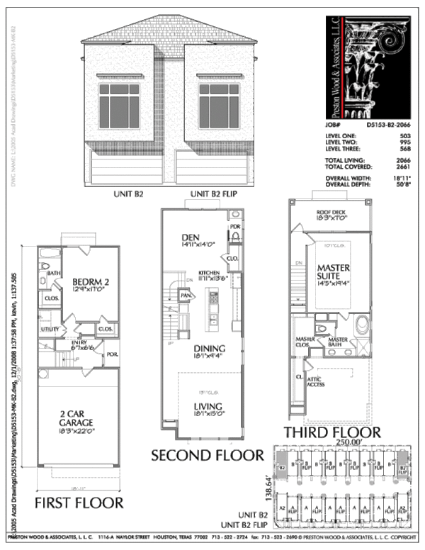 Duplex Townhouse Plan D5153 B2 & B