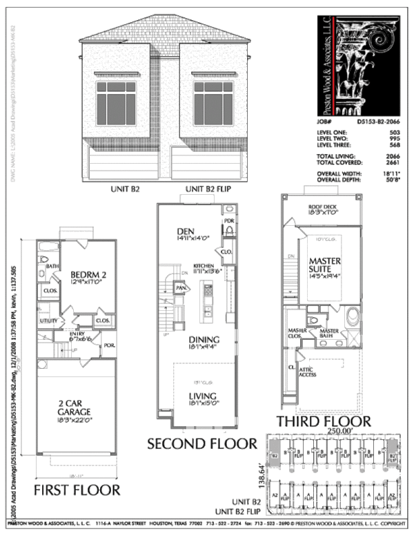 Townhouse Plan D5153 B2 Flipped