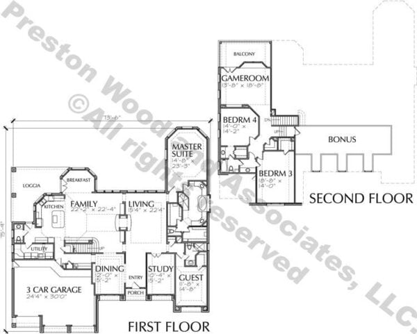 Two Story House Plan C7258