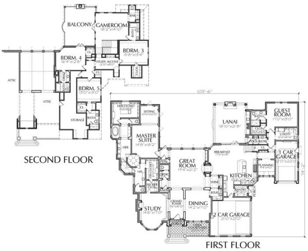 Two Story House Plan E0101