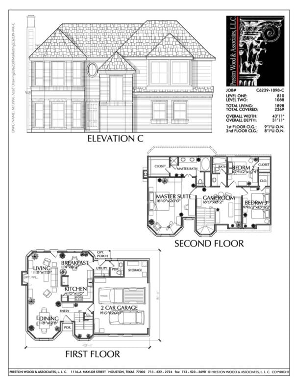 Two Story House Plan C6239 C
