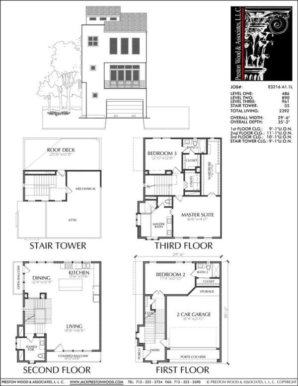Townhouse Plan E3216 A1.1