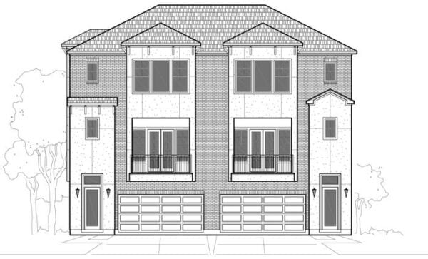 Duplex Townhouse Plan E1208 A2.3L & A2.2R