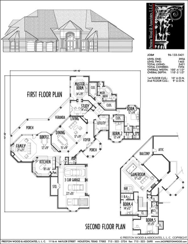 Two Story House Plan C6133